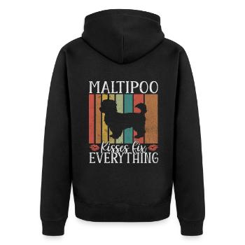 Cadeaux Maltipoo - Veste à capuche bio Premium Unisexe - noir - Dos - Nico (187cm)