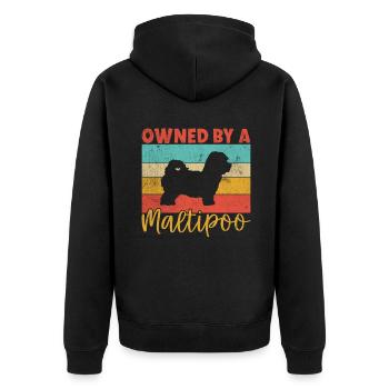Cadeaux Maltipoo - Veste à capuche bio Premium Unisexe - noir - Dos - Nico (187cm)