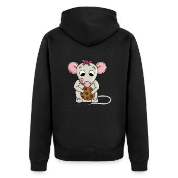 La souris trouve un cookie - Veste à capuche bio Premium Unisexe - noir - Dos - Nico (187cm)