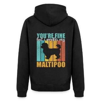 Cadeaux Maltipoo - Veste à capuche bio Premium Unisexe - noir - Dos - Nico (187cm)