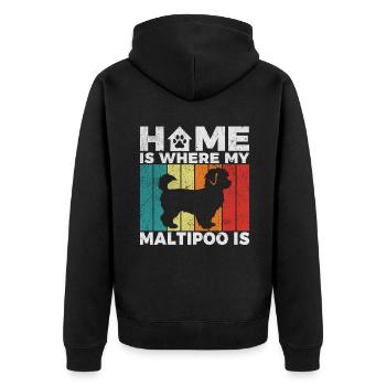 Cadeaux Maltipoo - Veste à capuche bio Premium Unisexe - noir - Dos - Nico (187cm)