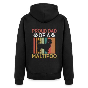 Cadeaux Maltipoo - Veste à capuche bio Premium Unisexe - noir - Dos - Nico (187cm)