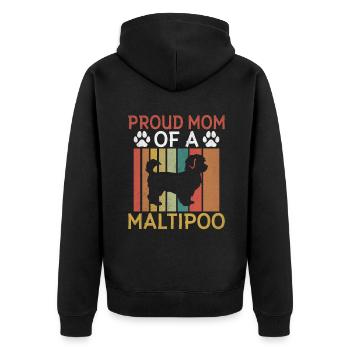 Cadeaux Maltipoo - Veste à capuche bio Premium Unisexe - noir - Dos - Nico (187cm)