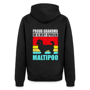 Cadeaux Maltipoo - Veste à capuche bio Premium Unisexe - noir - Dos - Nico (187cm)