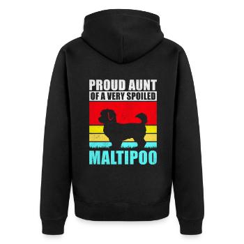 Cadeaux Maltipoo - Veste à capuche bio Premium Unisexe - noir - Dos - Nico (187cm)