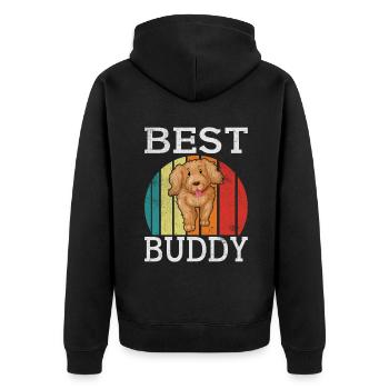Cadeaux Maltipoo - Veste à capuche bio Premium Unisexe - noir - Dos - Nico (187cm)