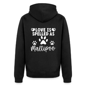 Cadeaux Maltipoo - Veste à capuche bio Premium Unisexe - noir - Dos - Nico (187cm)