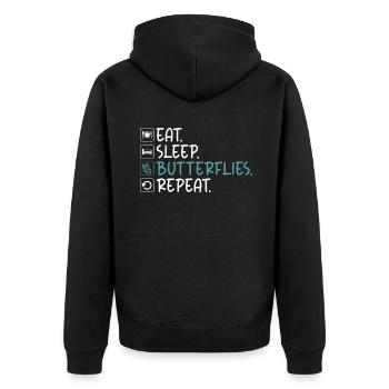 Cadeaux d’amoureux des papillons - Veste à capuche bio Premium Unisexe - noir - Dos - Nico (187cm)