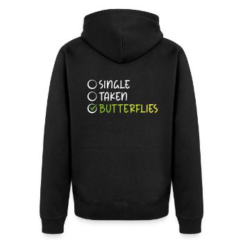 Cadeaux d’amoureux des papillons - Veste à capuche bio Premium Unisexe - noir - Dos - Nico (187cm)