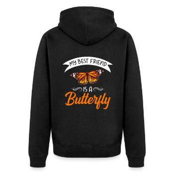 Cadeaux d’amoureux des papillons - Veste à capuche bio Premium Unisexe - noir - Dos - Nico (187cm)