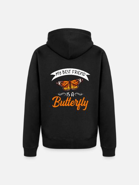 Butterfly Lover Gifts - Unisex Premium Organic Zip Hoodie - black