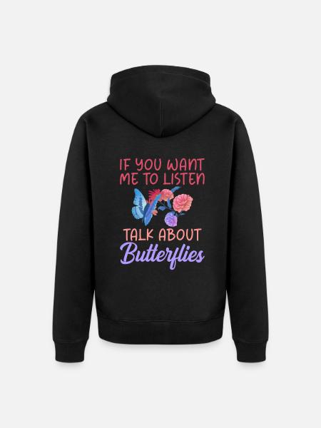 Butterfly Lover Gifts - Unisex Premium Organic Zip Hoodie - black