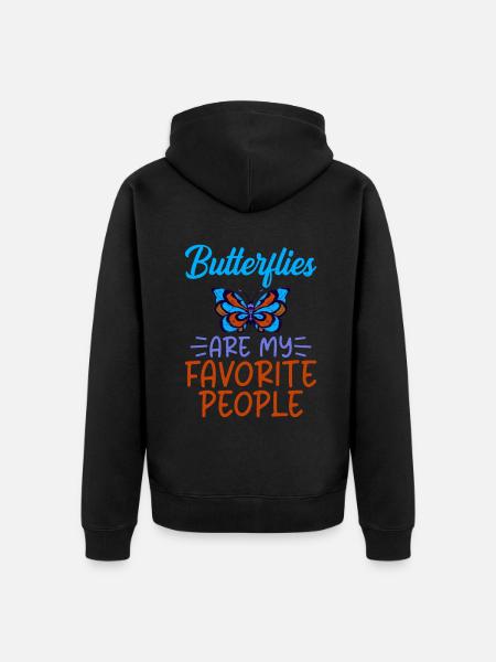 Butterfly Lover Gifts - Unisex Premium Organic Zip Hoodie - black