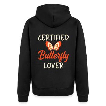 Cadeaux d’amoureux des papillons - Veste à capuche bio Premium Unisexe - noir - Dos - Nico (187cm)