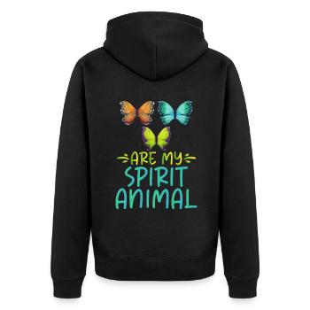 Butterfly Lover Gifts - Unisex Premium Organic Zip Hoodie - black - Back - Nico (187cm)