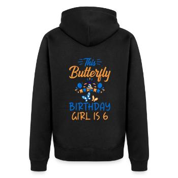 Butterfly Lover Gifts - Unisex Premium Organic Zip Hoodie - black - Back - Nico (187cm)
