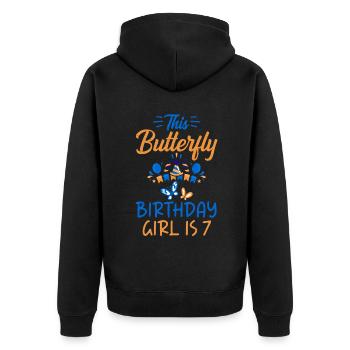 Butterfly Lover Gifts - Unisex Premium Organic Zip Hoodie - black - Back - Nico (187cm)