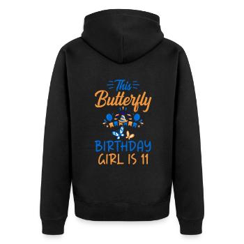 Butterfly Lover Gifts - Unisex Premium Organic Zip Hoodie - black - Back - Nico (187cm)