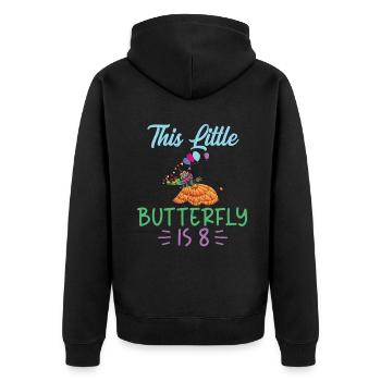 Butterfly Lover Gifts - Unisex Premium Organic Zip Hoodie - black - Back - Nico (187cm)