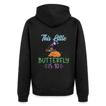 Butterfly Lover Gifts - Unisex Premium Organic Zip Hoodie - black - Back - Nico (187cm)