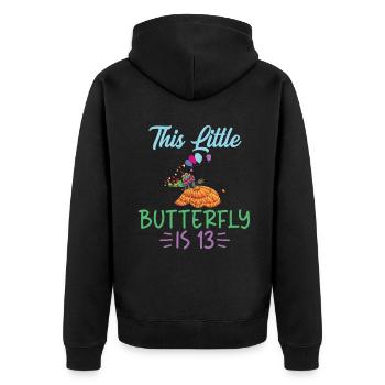 Butterfly Lover Gifts - Unisex Premium Organic Zip Hoodie - black - Back - Nico (187cm)