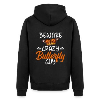 Butterfly Lover Gifts - Unisex Premium Organic Zip Hoodie - black - Back - Nico (187cm)