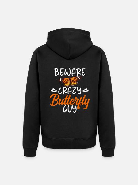 Butterfly Lover Gifts - Unisex Premium Organic Zip Hoodie - black