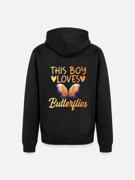 Butterfly Lover Gifts - Unisex Premium Organic Zip Hoodie - black