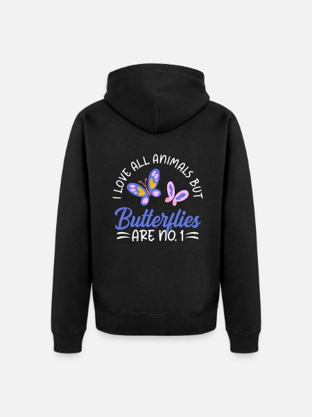 Butterfly Lover Gifts - Unisex Premium Organic Zip Hoodie - black