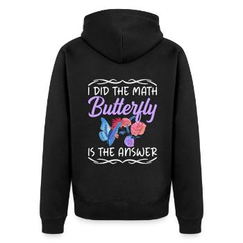 Butterfly Lover Gifts - Unisex Premium Organic Zip Hoodie - black - Back - Nico (187cm)