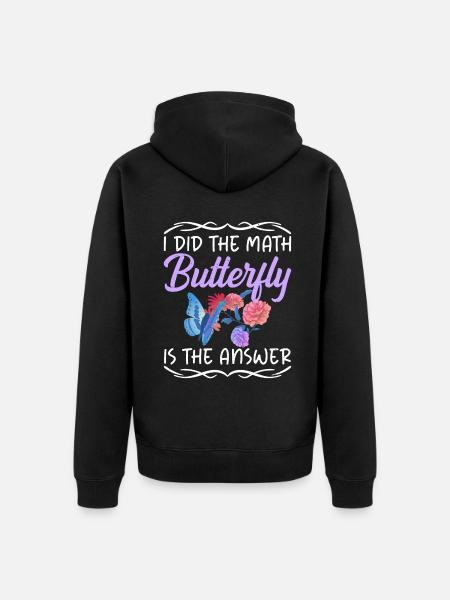 Butterfly Lover Gifts - Unisex Premium Organic Zip Hoodie - black