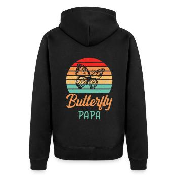 Butterfly Lover Gifts - Unisex Premium Organic Zip Hoodie - black - Back - Nico (187cm)