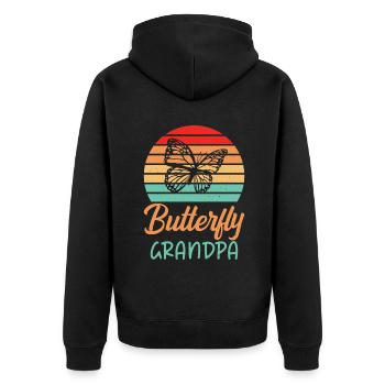 Butterfly Lover Gifts - Unisex Premium Organic Zip Hoodie - black - Back - Nico (187cm)