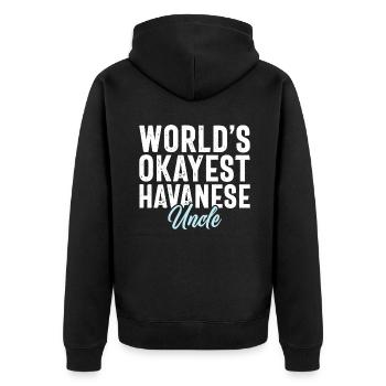 Gifts for Havanese Dog Lovers - Unisex Premium Bio Zip Hoodie - Schwarz - Hinten - Nico (187cm)