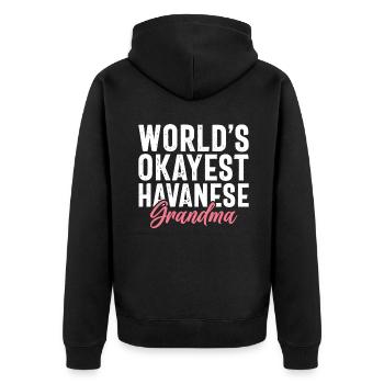 Gifts for Havanese Dog Lovers - Unisex Premium Bio Zip Hoodie - Schwarz - Hinten - Nico (187cm)