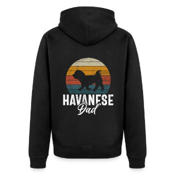 Gifts for Havanese Dog Lovers - Unisex Premium Bio Zip Hoodie - Schwarz - Hinten - Nico (187cm)