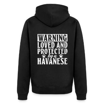 Gifts for Havanese Dog Lovers - Unisex Premium Bio Zip Hoodie - Schwarz - Hinten - Nico (187cm)