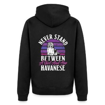Gifts for Havanese Dog Lovers - Unisex Premium Bio Zip Hoodie - Schwarz - Hinten - Nico (187cm)