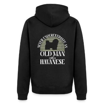 Gifts for Havanese Dog Lovers - Unisex Premium Bio Zip Hoodie - Schwarz - Hinten - Nico (187cm)