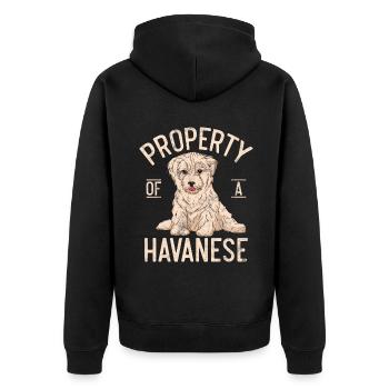 Gifts for Havanese Dog Lovers - Unisex Premium Bio Zip Hoodie - Schwarz - Hinten - Nico (187cm)