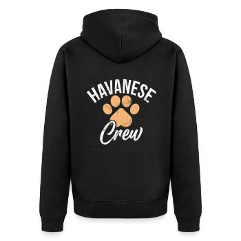 Gifts for Havanese Dog Lovers - Unisex Premium Bio Zip Hoodie - Schwarz - Hinten - Nico (187cm)