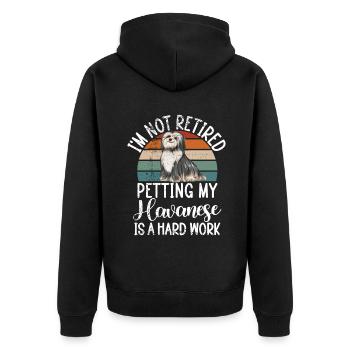 Gifts for Havanese Dog Lovers - Unisex Premium Bio Zip Hoodie - Schwarz - Hinten - Nico (187cm)