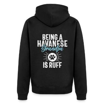 Gifts for Havanese Dog Lovers - Unisex Premium Bio Zip Hoodie - Schwarz - Hinten - Nico (187cm)