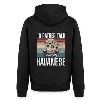 Gifts for Havanese Dog Lovers - Unisex Premium Bio Zip Hoodie - Schwarz - Hinten - Nico (187cm)