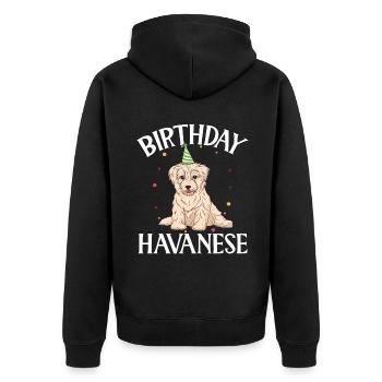 Cadeaux pour les amoureux des chiens bichons havanais - Veste à capuche bio Premium Unisexe - noir - Dos - Nico (187cm)