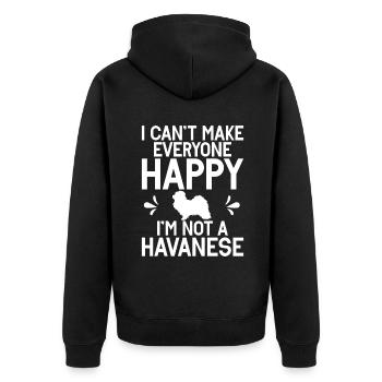 Gifts for Havanese Dog Lovers - Unisex Premium Bio Zip Hoodie - Schwarz - Hinten - Nico (187cm)