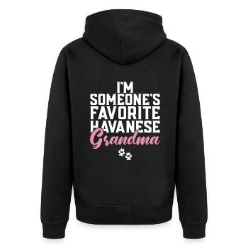 Gifts for Havanese Dog Lovers - Unisex Premium Bio Zip Hoodie - Schwarz - Hinten - Nico (187cm)