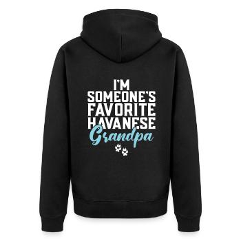 Cadeaux pour les amoureux des chiens bichons havanais - Veste à capuche bio Premium Unisexe - noir - Dos - Nico (187cm)
