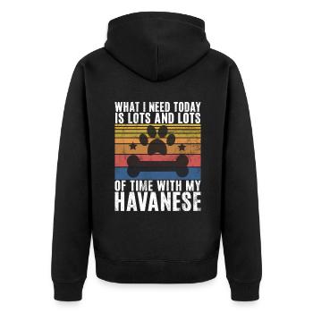 Gifts for Havanese Dog Lovers - Unisex Premium Bio Zip Hoodie - Schwarz - Hinten - Nico (187cm)