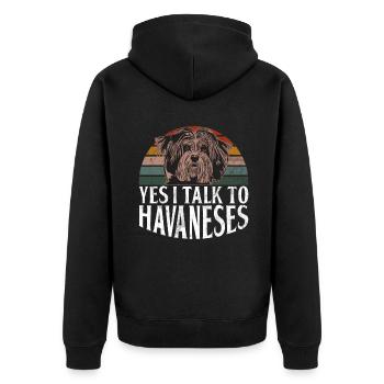 Gifts for Havanese Dog Lovers - Unisex Premium Organic Zip Hoodie - black - Back - Nico (187cm)